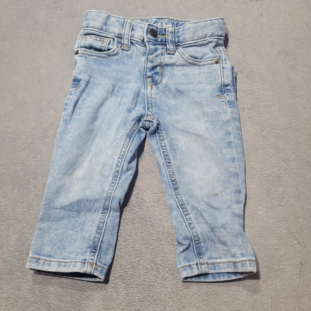 Cat & Jack Jeans Baby Boy 18M Light Wash Skinny Super Stretch Casual Denim‎
